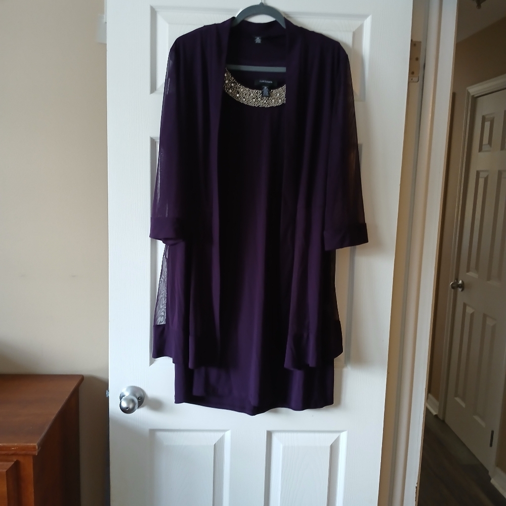 R&M Richards 2 Piece Jacket Dress - Purple - Size 16